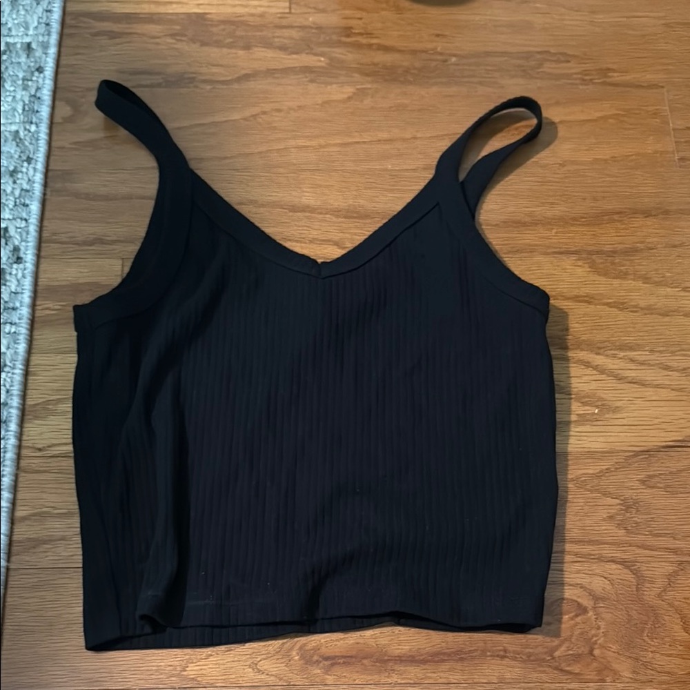 SHEIN Black Fitted Crop Camisole Top